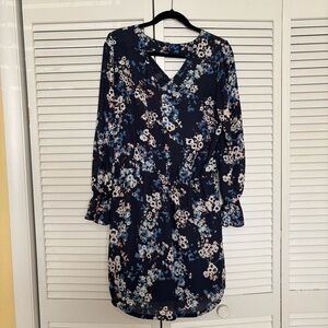 Lila Rose Navy Floral Long Sleeve Dress